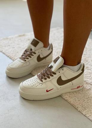 Жіночі кросівки nike air force 1 white/brown