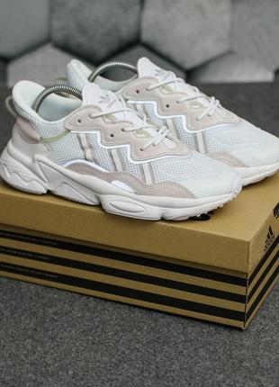 Шикарные, мужские кроссовки из замши, рефлектив adidas ozweego