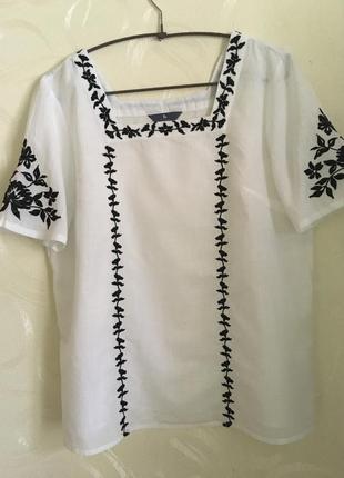 Вышиванка блузка  с вышивкой tu premium collection р-р.m-l2 фото