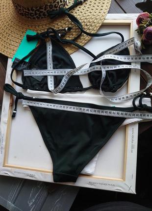 H&m комплектний купальник бикини треугольник зелений хаки фирменний оригинал8 фото