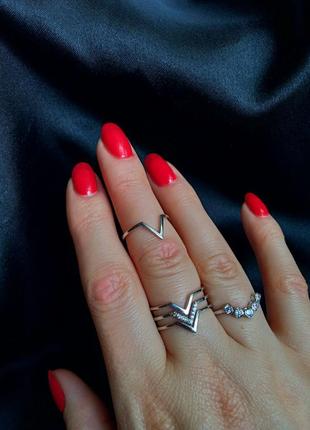 Серебряное кольцо на фалангу в стиле  минимал s0163 фото