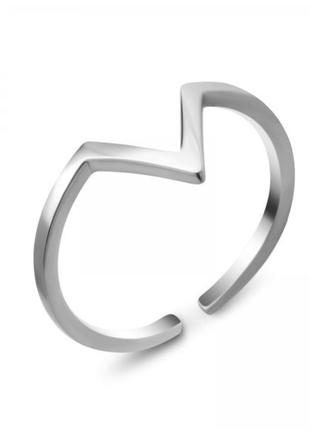 Серебряное кольцо на фалангу в стиле  минимал s0162 фото