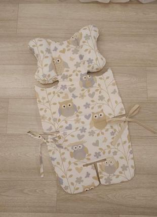 Матрац в коляску ніжність бежеві сови