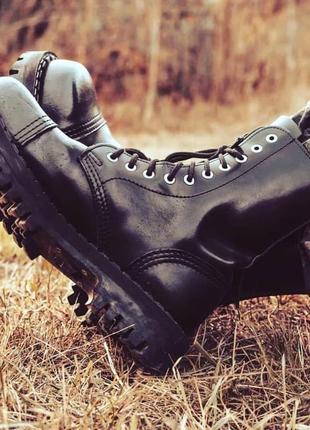 Крутые берцы оригинал steel 10 eye всесезонные ботинки стил стіли original железный носок кожа