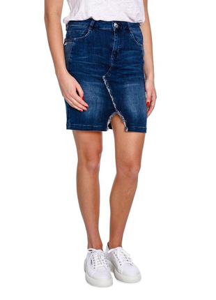 Жіноча стильна шикарна джинсова спідниця mos mosh