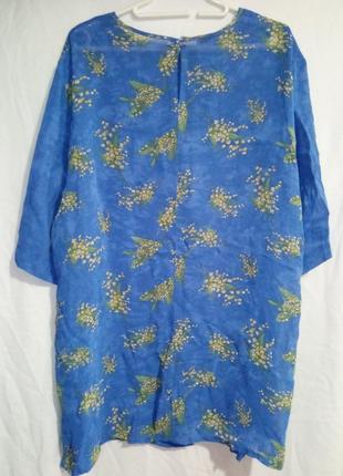 Симпатичная  винтажная блуза-туника,разлетайка 2в одном цветочный принт4 фото