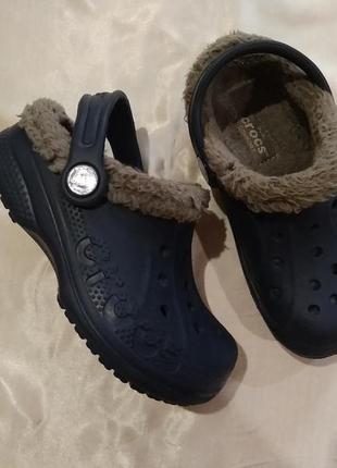 Crocs с мехом кроксы шлепанцы с 8-9