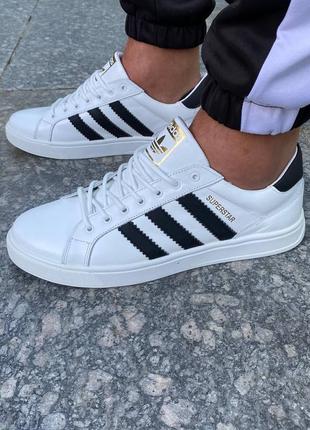 Шкіряні, стильні кеди adidas superstar