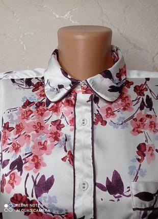 Рубашка сорочка в квітковий принт піжамний стиль2 фото