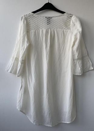 Блузка вишиванка вышиванка бохо стиль hm белая ретро винтаж6 фото