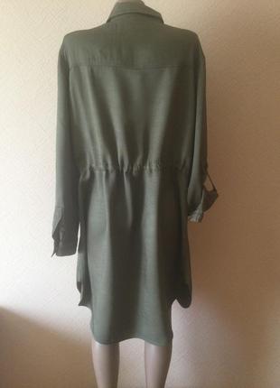 Стильное ассиметричное платье рубашка — тренч от massimo dutti.4 фото