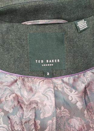 Брендовый пиджак жакет шерсть шелк размер 2 ted baker оригинал9 фото