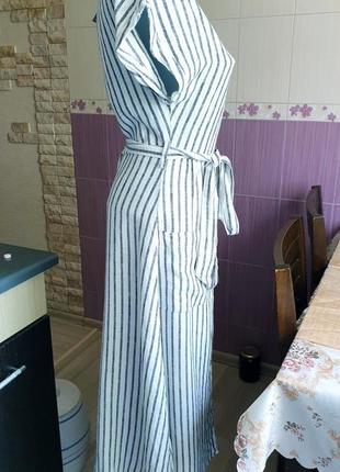 Сукня льняна на гудзиках в смужку нове фірмове2 фото