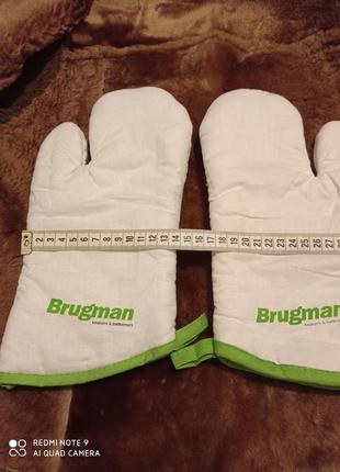 Brugman большие белые стеганные кухонные рукавицы4 фото