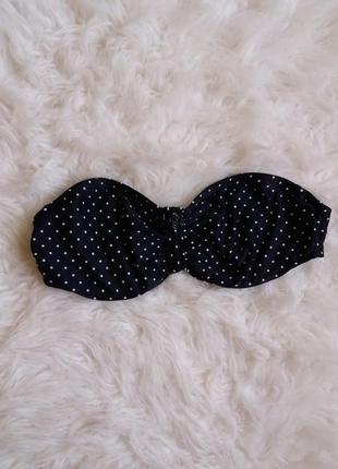 Верх від купальника в дрібний горох-бандо