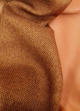Портьерная ткань для штор блэкаут-лён терракотового цвета