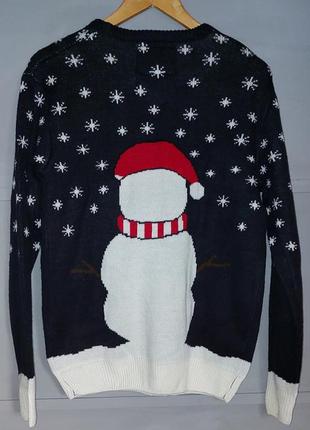 Новорічний светр. рождестсвенский светр. сніговик . оверсайз2 фото