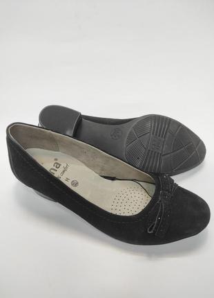Замшеві туфлі jana нові чорні туфли женские на каблуке3 фото