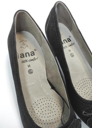 Замшеві туфлі jana нові чорні туфли женские на каблуке5 фото