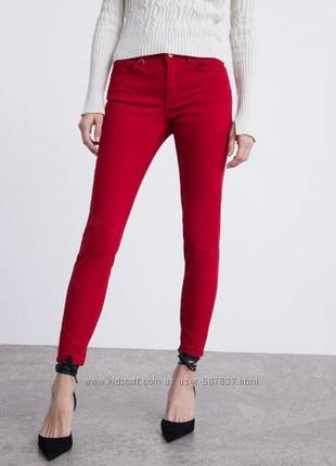 Zara брендовые красные джинсы скинни xs-s оригинал4 фото