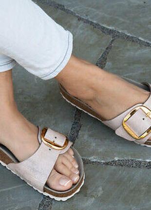 Шлепки birkenstock madrid big buckle nl sandal washed metallic rose gold