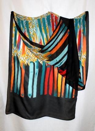 Парео палантин шарф шаль пёстрый яркий полосатый7 фото
