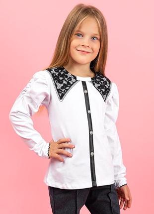 Блузка школьная с кружевом