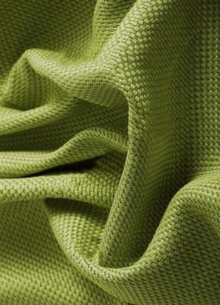 Порт'єрна тканина для штор блекаут-льон оливкового кольору1 фото
