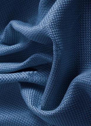 Портьерная ткань для штор блэкаут-лён синего цвета