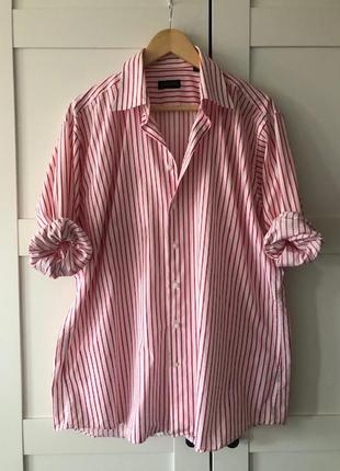 Сорочка вільна в червону клітку з бавовни