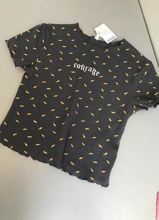 Вафельна футболка укорочена