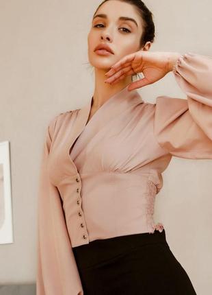 Стильная, оригинальная блузка в стиле корсета на высокий талии💕2 фото