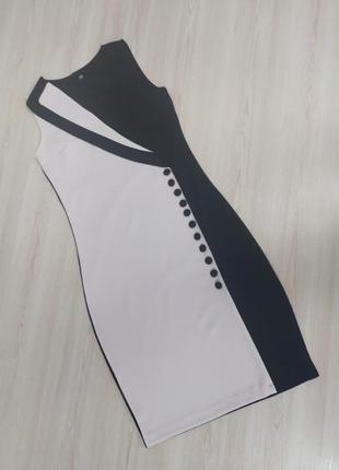 Жіноча приталена сукня з запахом чорно-біла з 36 по 70 розміри3 фото