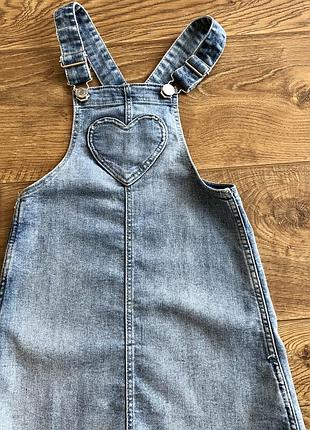 Класнючий джинсовий сарафан h&m 110-116р 9