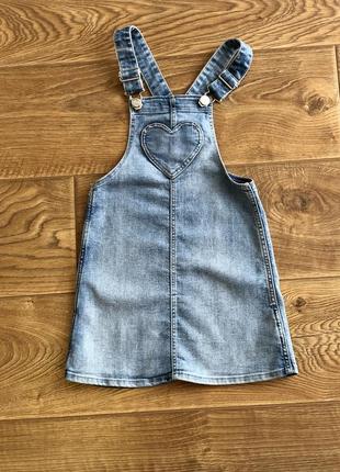 Класнючий джинсовий сарафан h&m 110-116р 10
