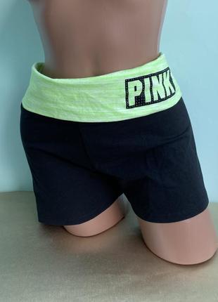 Шорты трикотажные хлопковые pink yoga victoria's secret