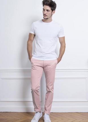 Брюки чинос zara skinny fitt eur 44. новые, розовые