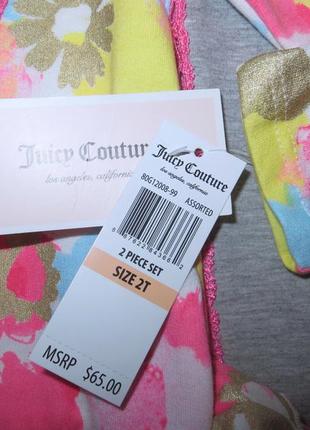 Костюм juicy couture туника и лосины на девочку 2 и 3 года хлопок6 фото