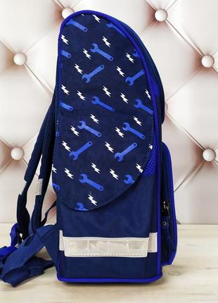 Рюкзак школьный каркасный для мальчика с фонариками bagland, синего цвета, 12 л7 фото