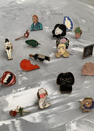 Значки пин ван гог значек фрида кало розы сердце художники