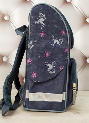 Рюкзак школьный каркасный для девочки с фонариками bagland, серый с девочкой 12 л.2 фото