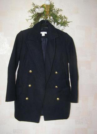 H&m стильное двубортное  пальто 36-размер