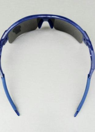 Окуляри унісекс спортивні сонцезахисні обтічні сині з бензиновим дзеркальним напиленням4 фото