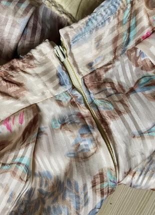 Шелковые винтажные роскошные широченные кюлоты юбка шорты в цветы8 фото