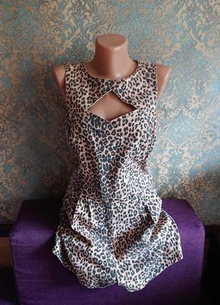 Женский комбинезон шортами ромпер леопардовой расцветки джинс5 фото