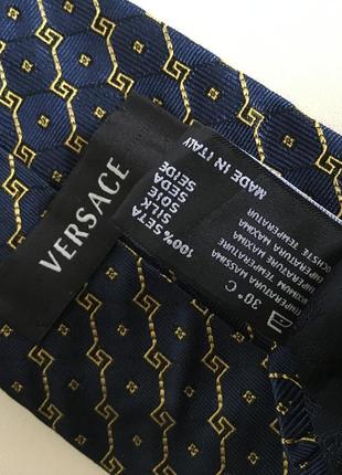 Брендовый шелковый галстук бренд versace silk tie6 фото