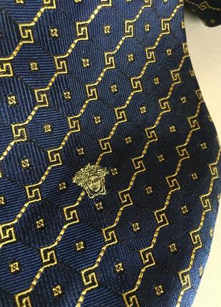 Брендовый шелковый галстук бренд versace silk tie3 фото