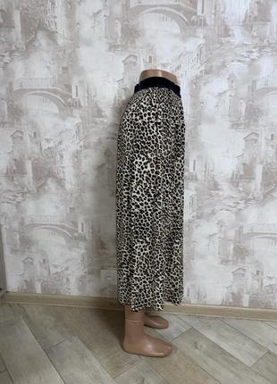Плиссированная миди юбка,кюлоты,юбка-шорты,леопардовый принт(024)3 фото