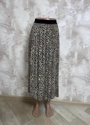 Плиссированная миди юбка,кюлоты,юбка-шорты,леопардовый принт(024)2 фото