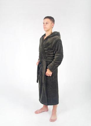 Чоловічий халат , підлітковий довгий махровий5 фото